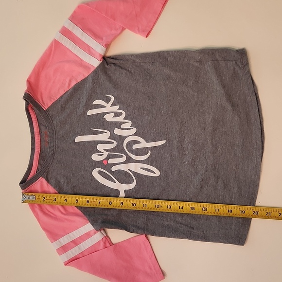 Cat And Jack Gray Pink Girl Pack Long Sleeve Shirt Large 10 12 - Picture 5 of 6